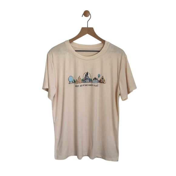 Meet Me At My Happy Place Theme Park T-Shirt XL - Picture 1 of 5